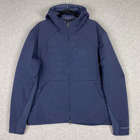 Lululemon Jacket Mens XXL True Navy Down for It All Hoodie Full Zip Goose Down - Picture 1 of 12